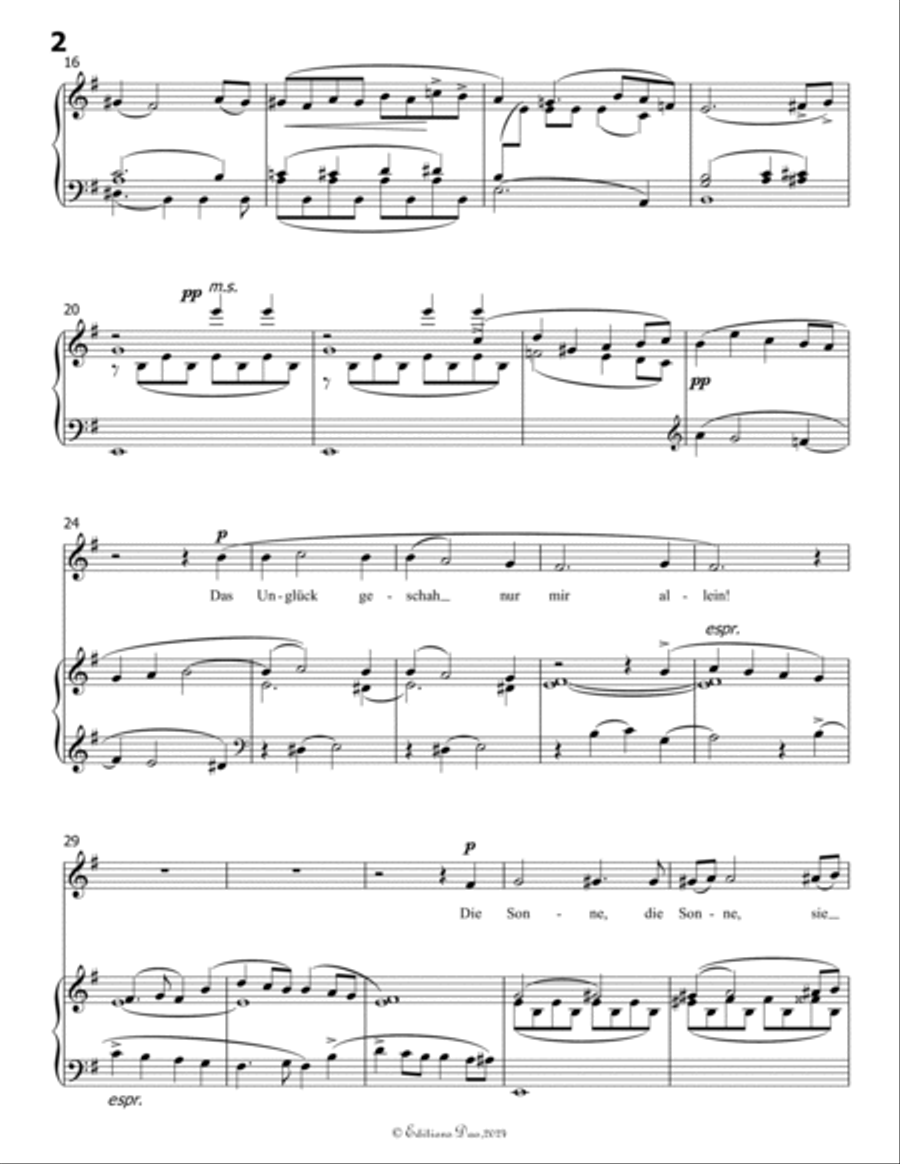 Nun will die Sonn so hell aufgehn, by Mahler, in e minor Piano, Vocal scores gallery preview page 4