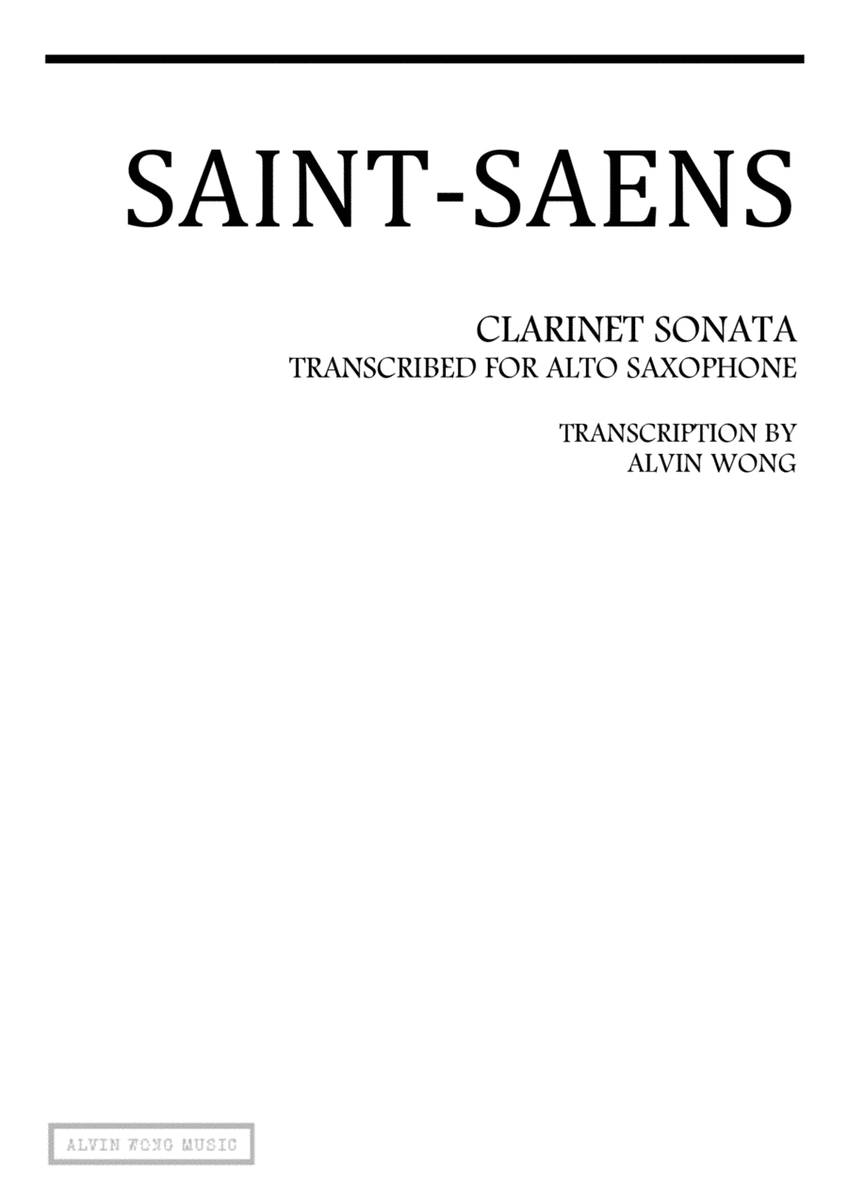 Clarinet Sonata Op.167 - Alto Saxophone