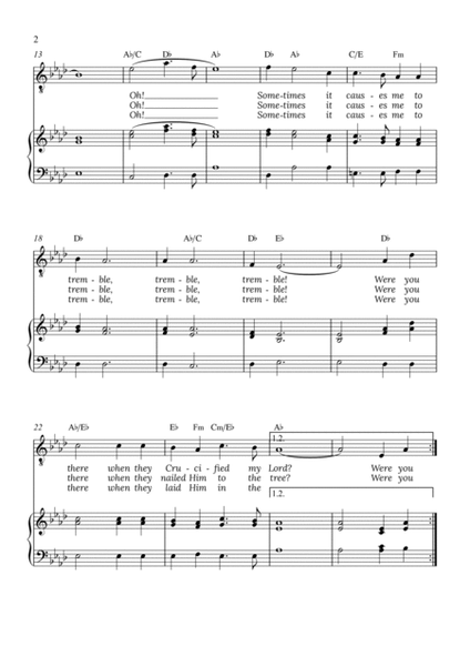 Were You There - for piano and tenor in Ab major with chords image number null