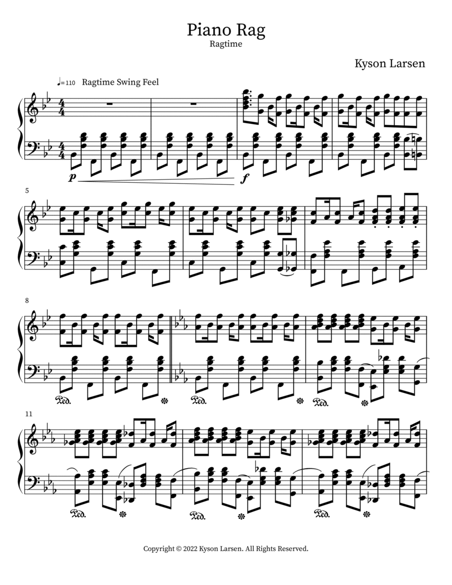 Piano Rag Piano scores gallery preview page 1