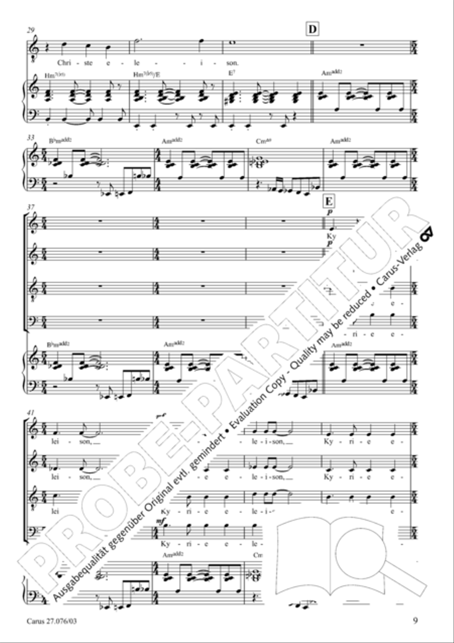 Missa in tempore incerto 4-Part scores gallery preview page 10