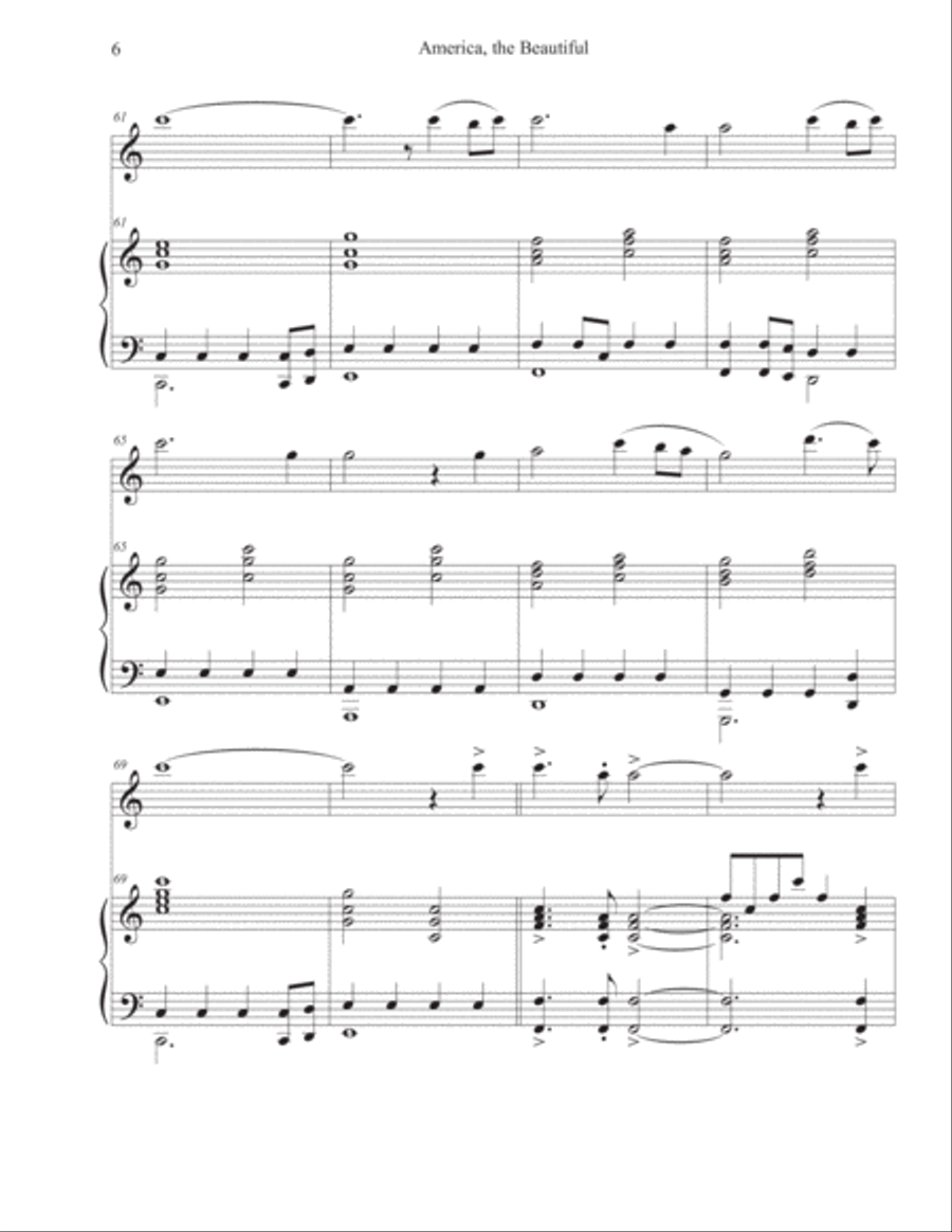 America, the Beautiful (Flute-Piano) Flute Solo scores gallery preview page 6
