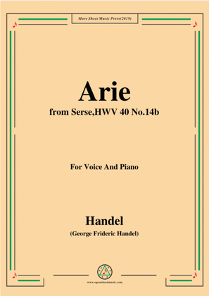 Book cover for Handel-Arie,from Serse HWV 40 No.14b,for Voice&Piano