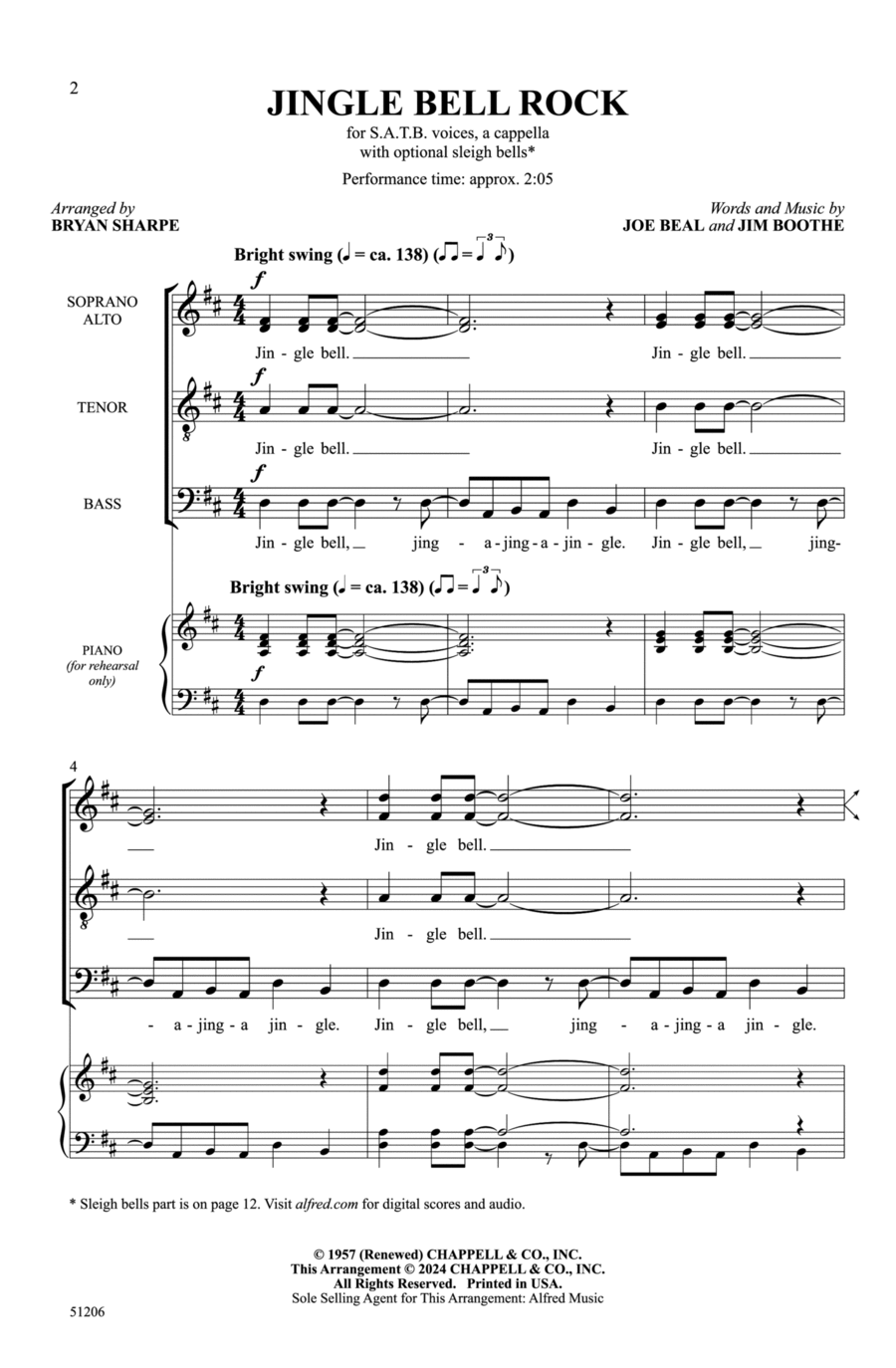 Jingle Bell Rock Choir scores gallery preview page 1