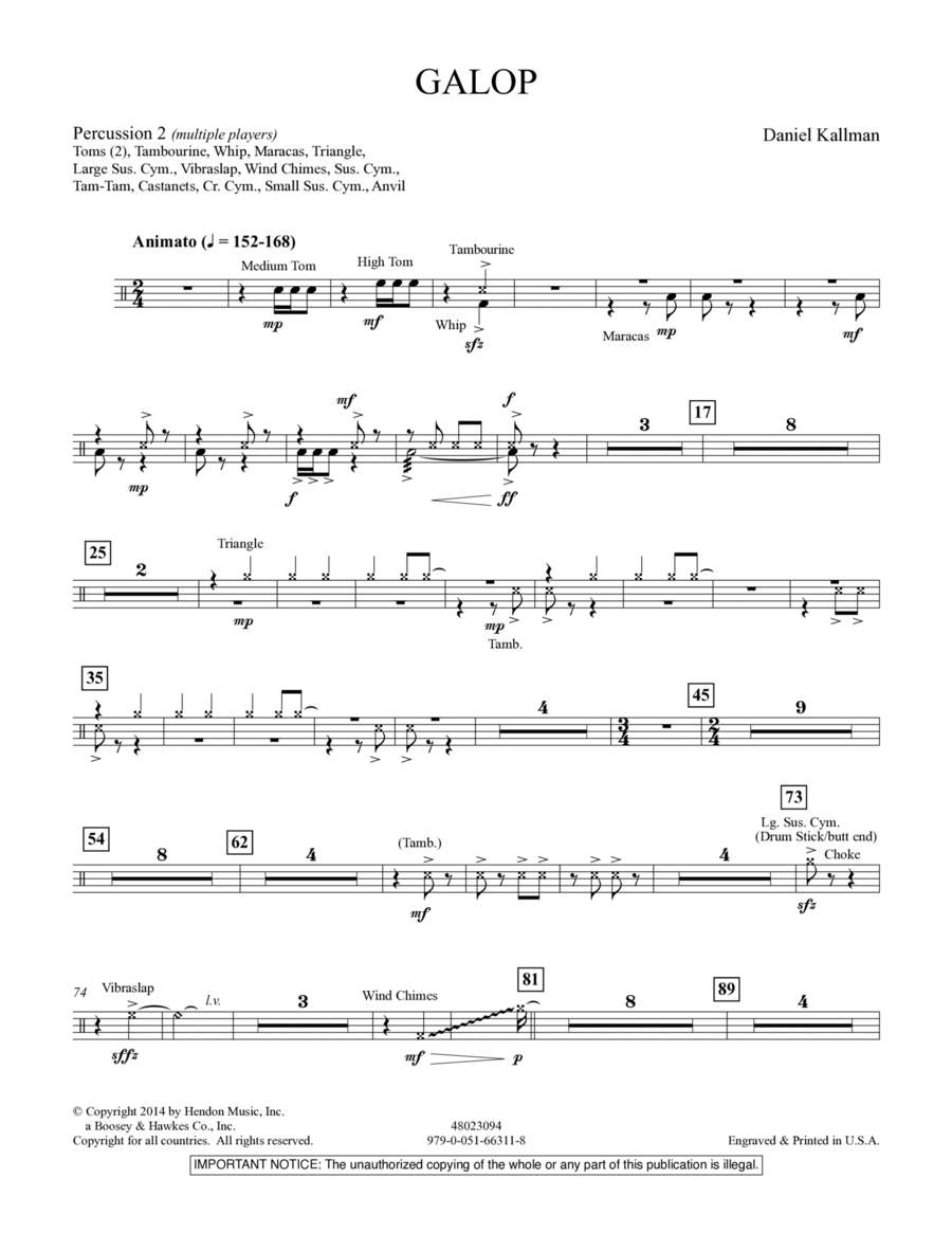 Galop - Percussion 2 Galop - Percussion 2 Concert Band scores gallery preview page 1