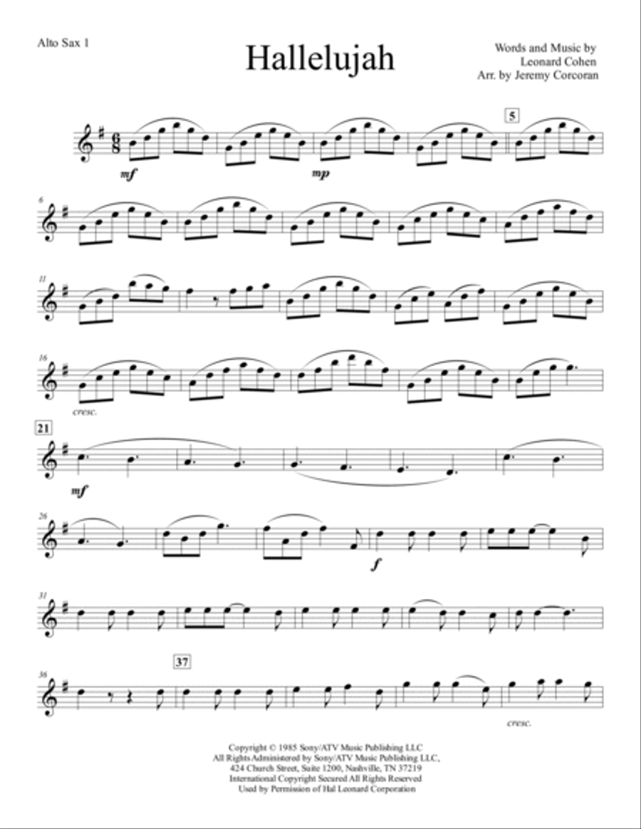 Hallelujah Woodwind Trio scores gallery preview page 6