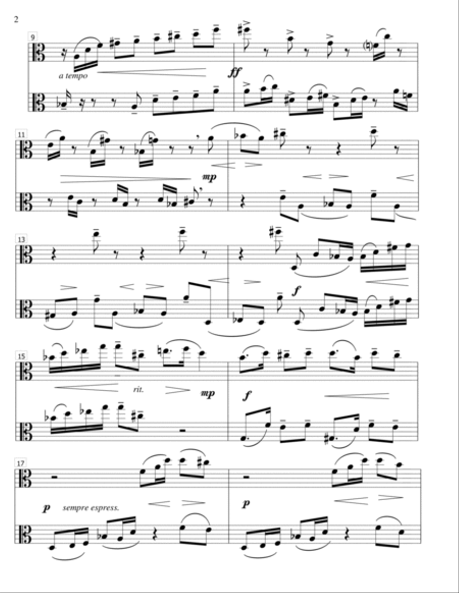 Praeludium - Reger- Viola duet String Duet scores gallery preview page 2