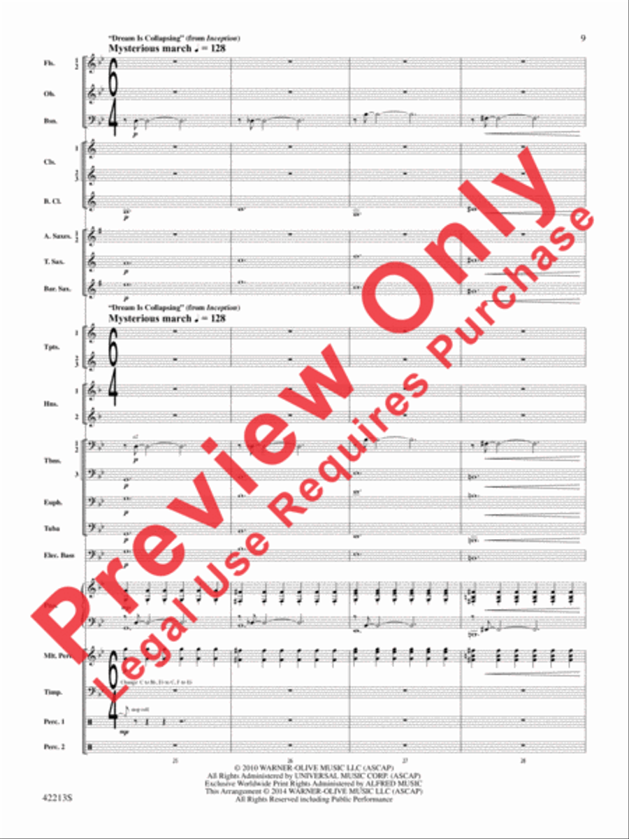 At the Movies with Hans Zimmer Concert Band scores gallery preview page 10