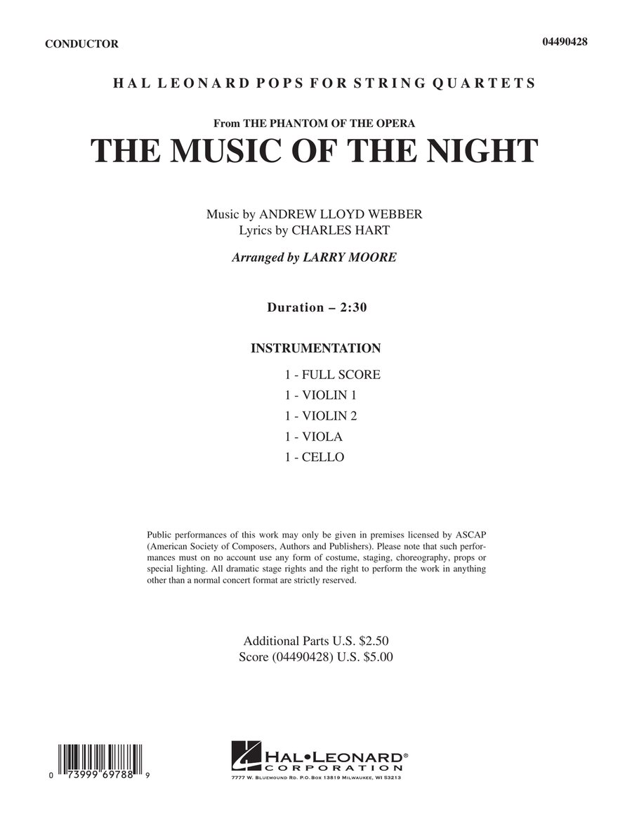 The Music of the Night (from The Phantom of the Opera) - Full Score String Quartet scores gallery preview page 1