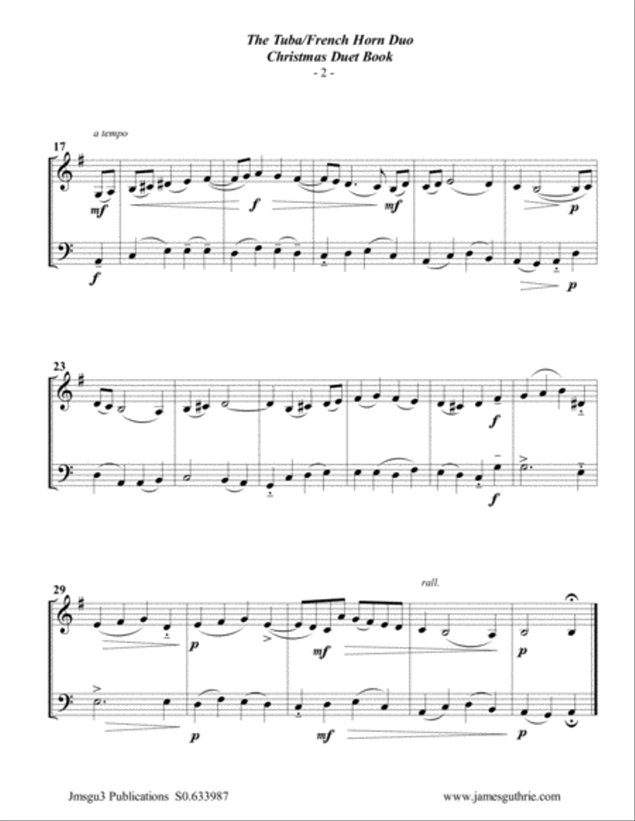 The Tuba & French Horn Christmas Duet Book Brass Duet scores gallery preview page 3