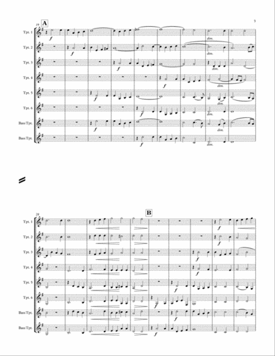 Abendlied for Trumpet Ensemble Brass Ensemble scores gallery preview page 3
