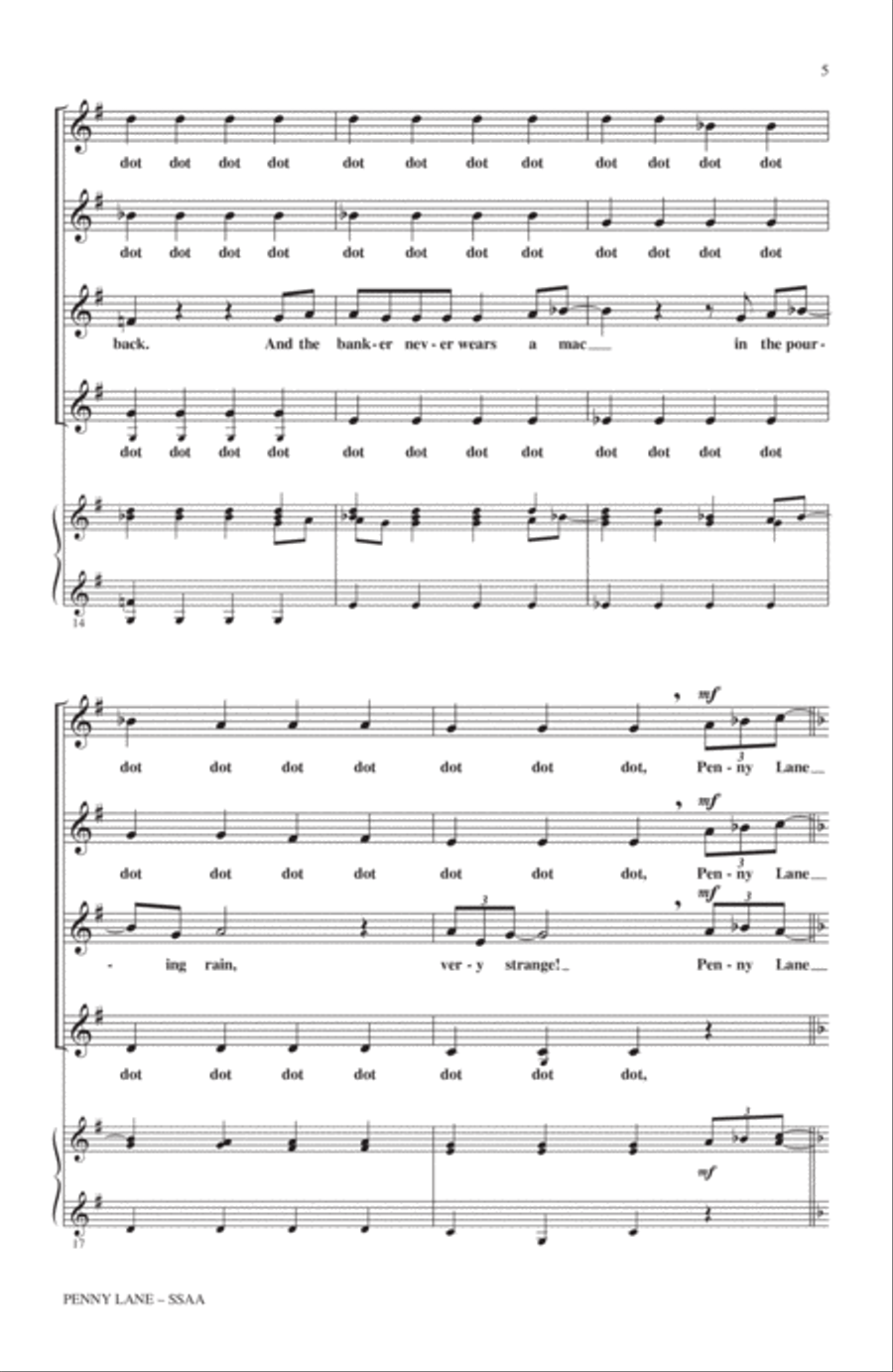 Penny Lane SSA scores gallery preview page 4