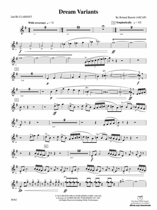 Dream Variants: 2nd B-flat Clarinet