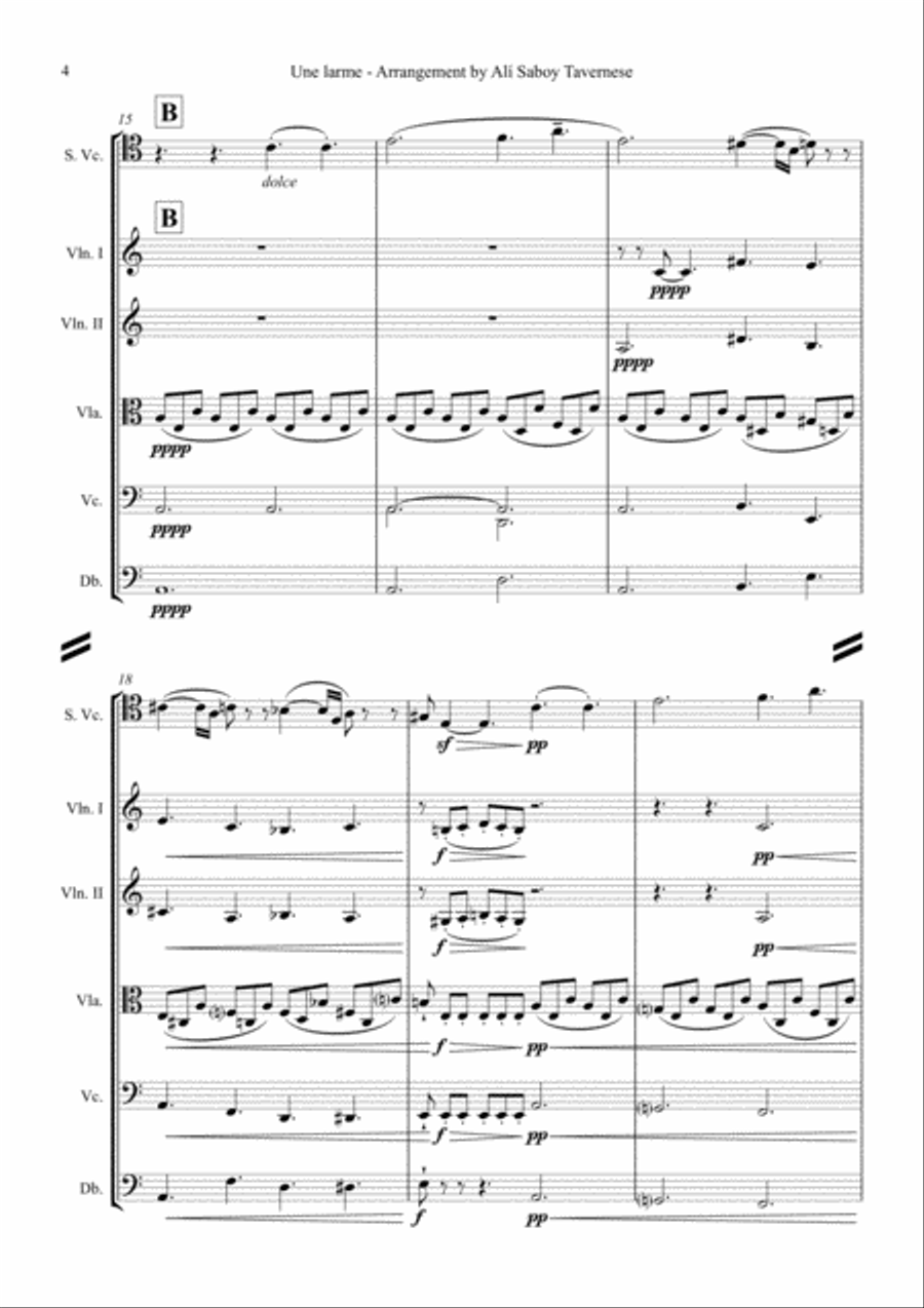 Une larme. String Orchestra scores gallery preview page 5