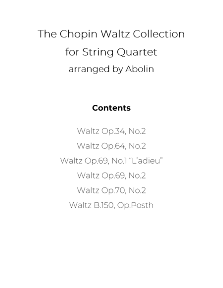 Chopin Waltz Collection for String Quartet String Quartet scores gallery preview page 2