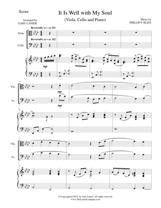 IT IS WELL WITH MY SOUL (Trio - Viola, Cello, Piano with Score and Parts)