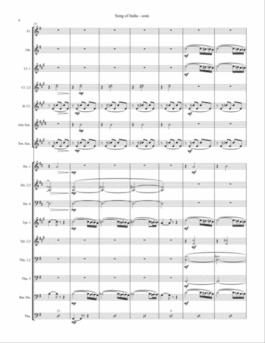 Song of India Concert Band scores gallery preview page 4