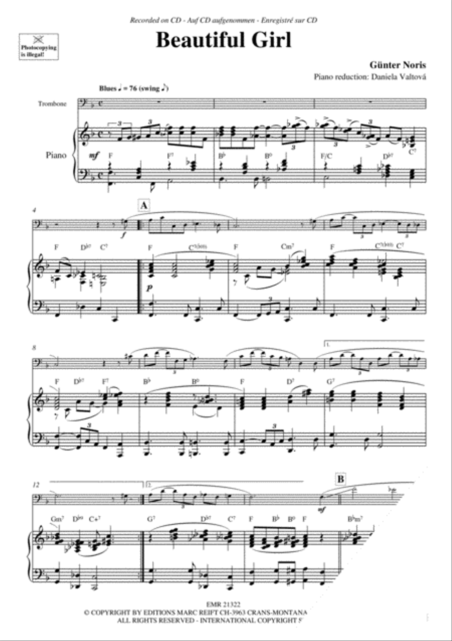Beautiful Girl Piano Accompaniment scores gallery preview page 4