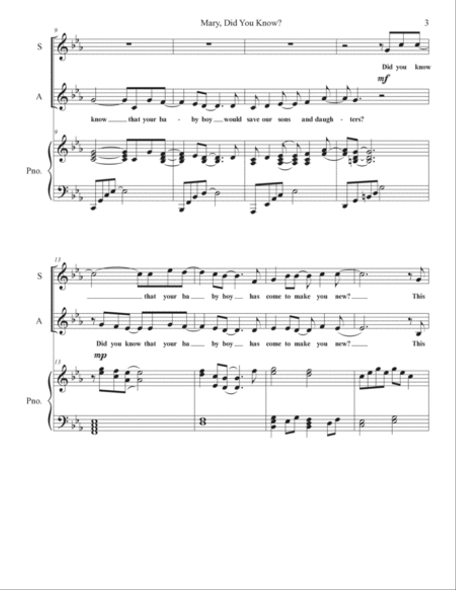 Mary, Did You Know? Mary, Did You Know? Piano scores gallery preview page 3