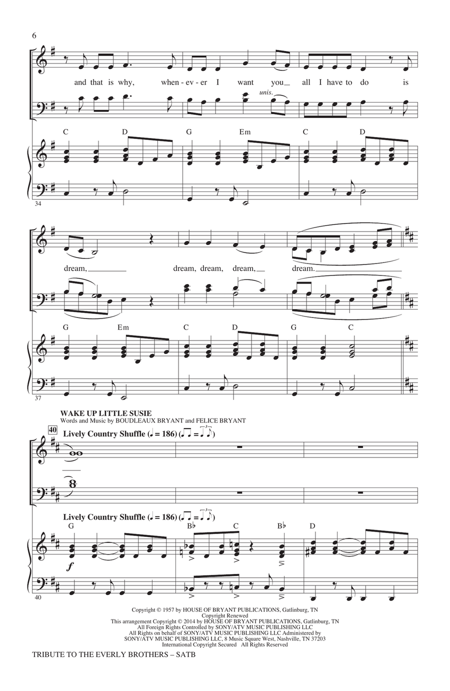Tribute To The Everly Brothers (arr. Alan Billingsley) 4-Part scores gallery preview page 5