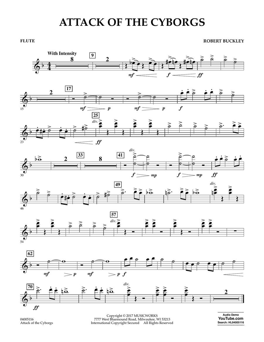 Attack of the Cyborgs - Flute Concert Band scores gallery preview page 1
