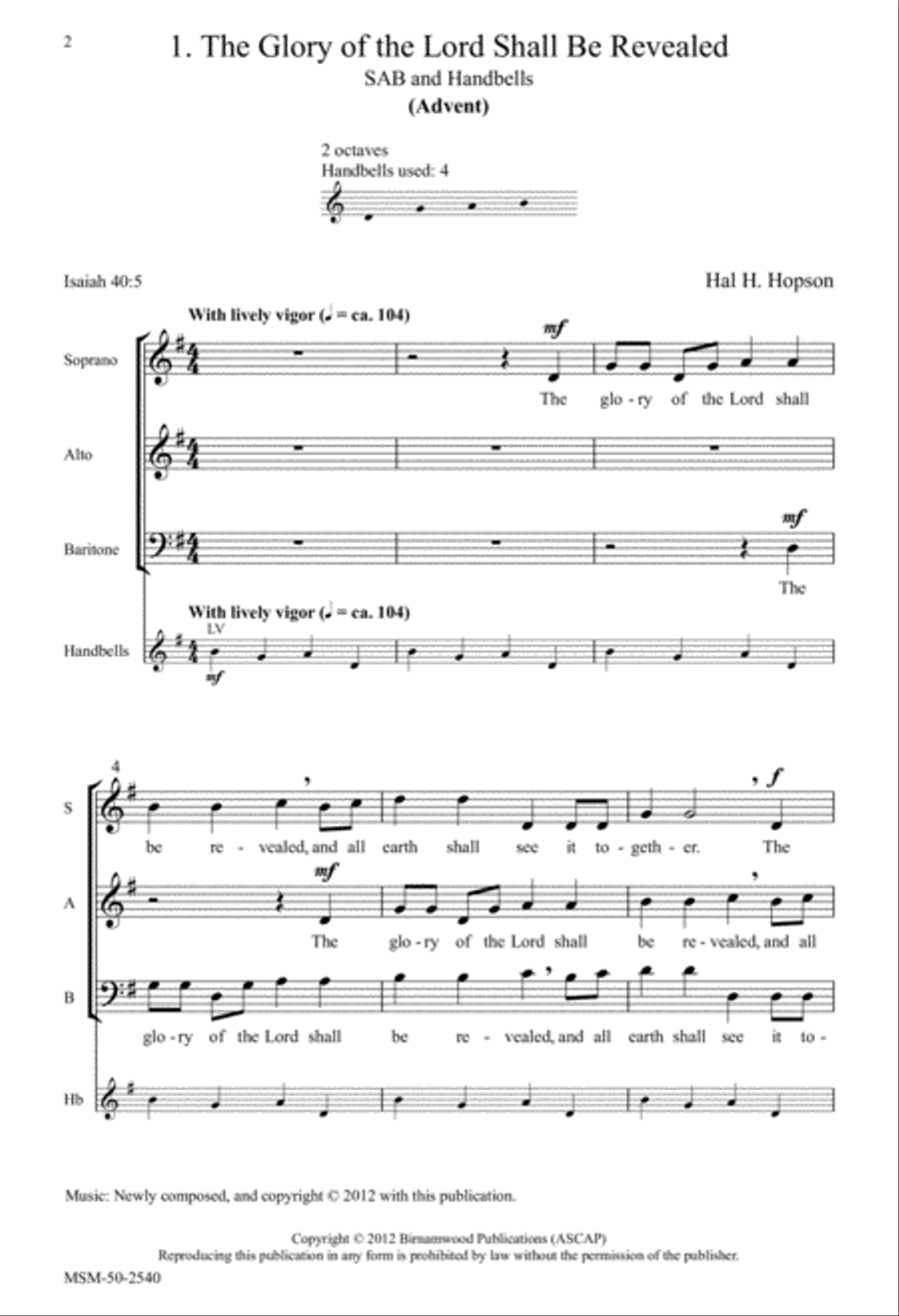 The Glory of the Lord Shall Be Revealed (Advent) 4-Part scores gallery preview page 2
