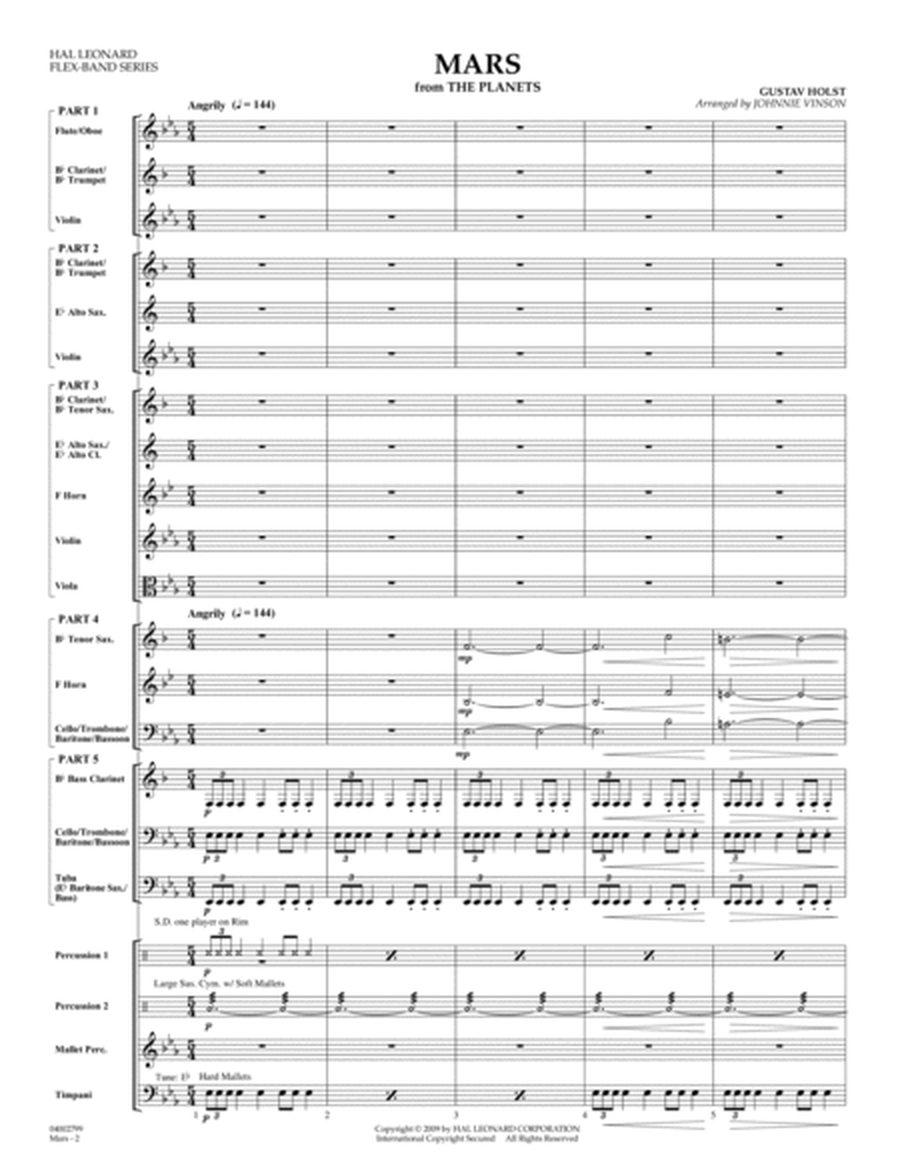 Mars (from "The Planets") - Full Score