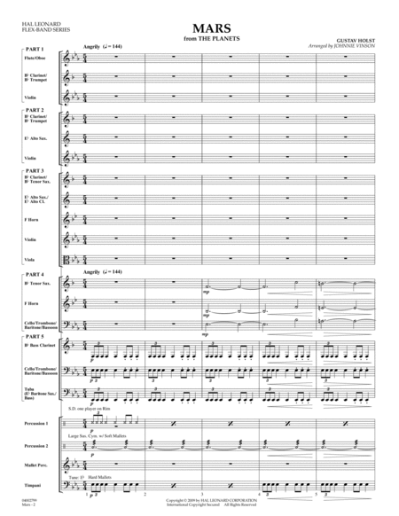Mars (from "The Planets") - Full Score
