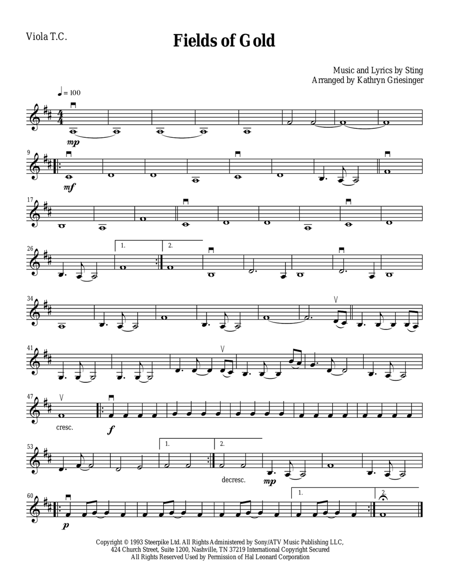 Fields Of Gold Fields Of Gold String Quartet scores gallery preview page 6