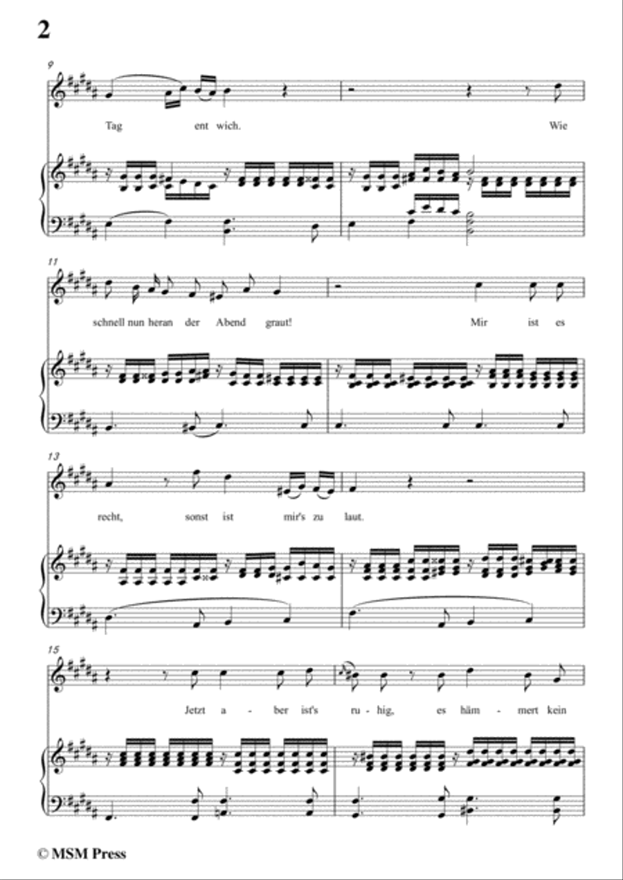 Schubert-Der Winterabend,in B Major,D.938,for Voice and Piano Voice Solo scores gallery preview page 4