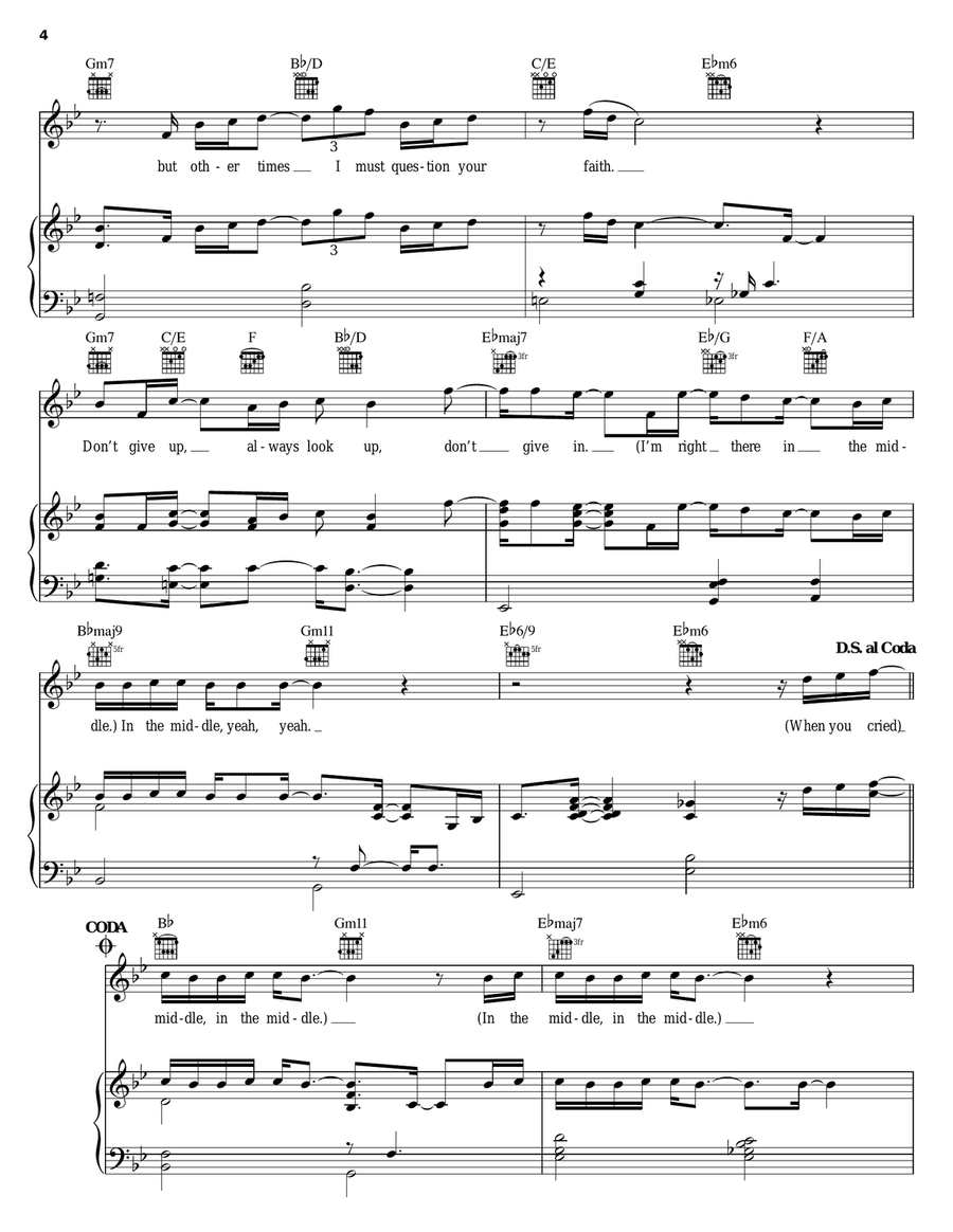 In The Middle In The Middle Piano, Vocal, Guitar scores gallery preview page 4
