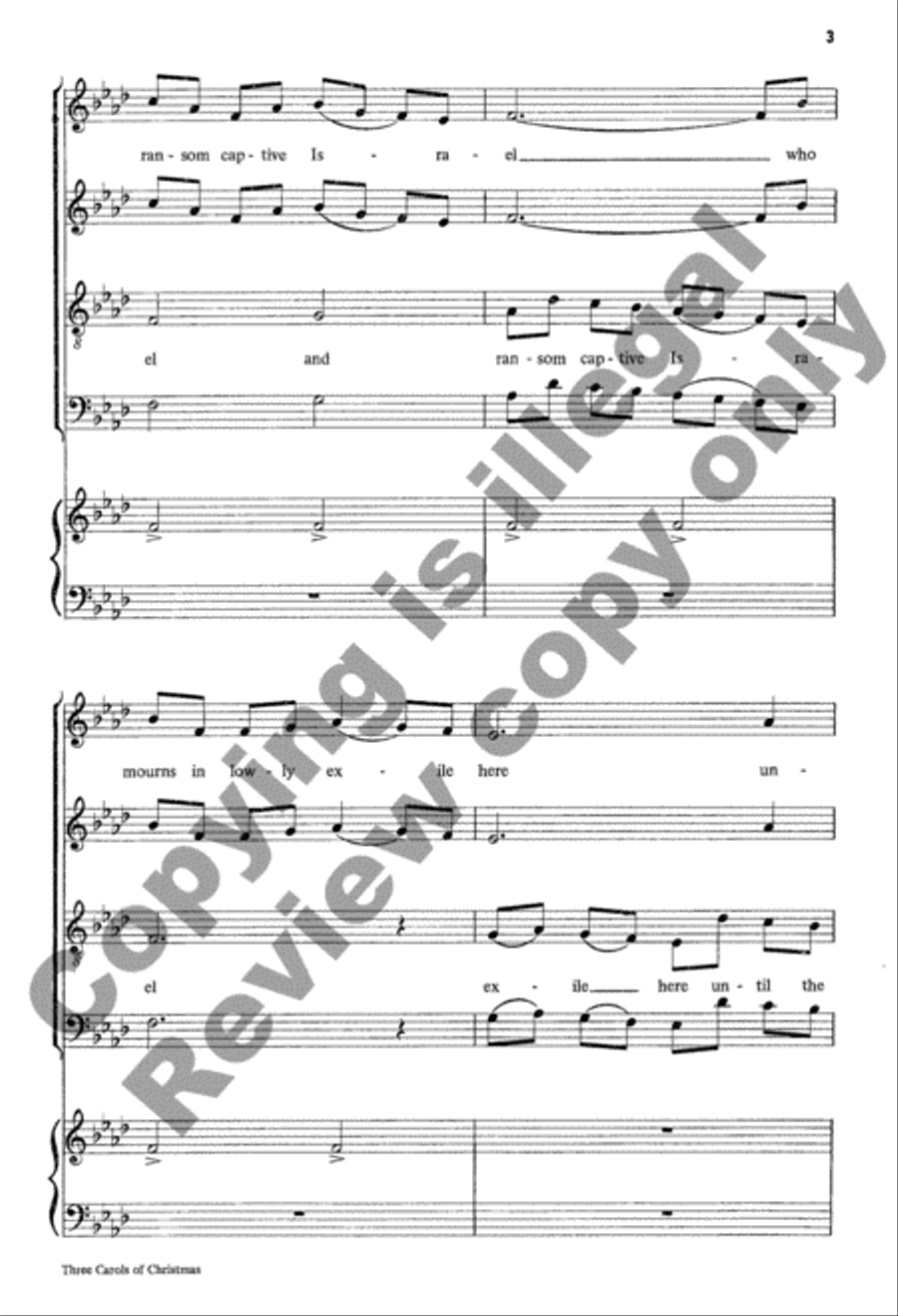 Three Carols of Christmas 4-Part scores gallery preview page 4