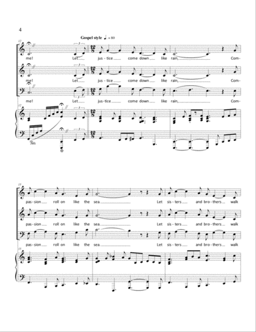 Let Justice Come Down Like Rain 3-Part scores gallery preview page 4
