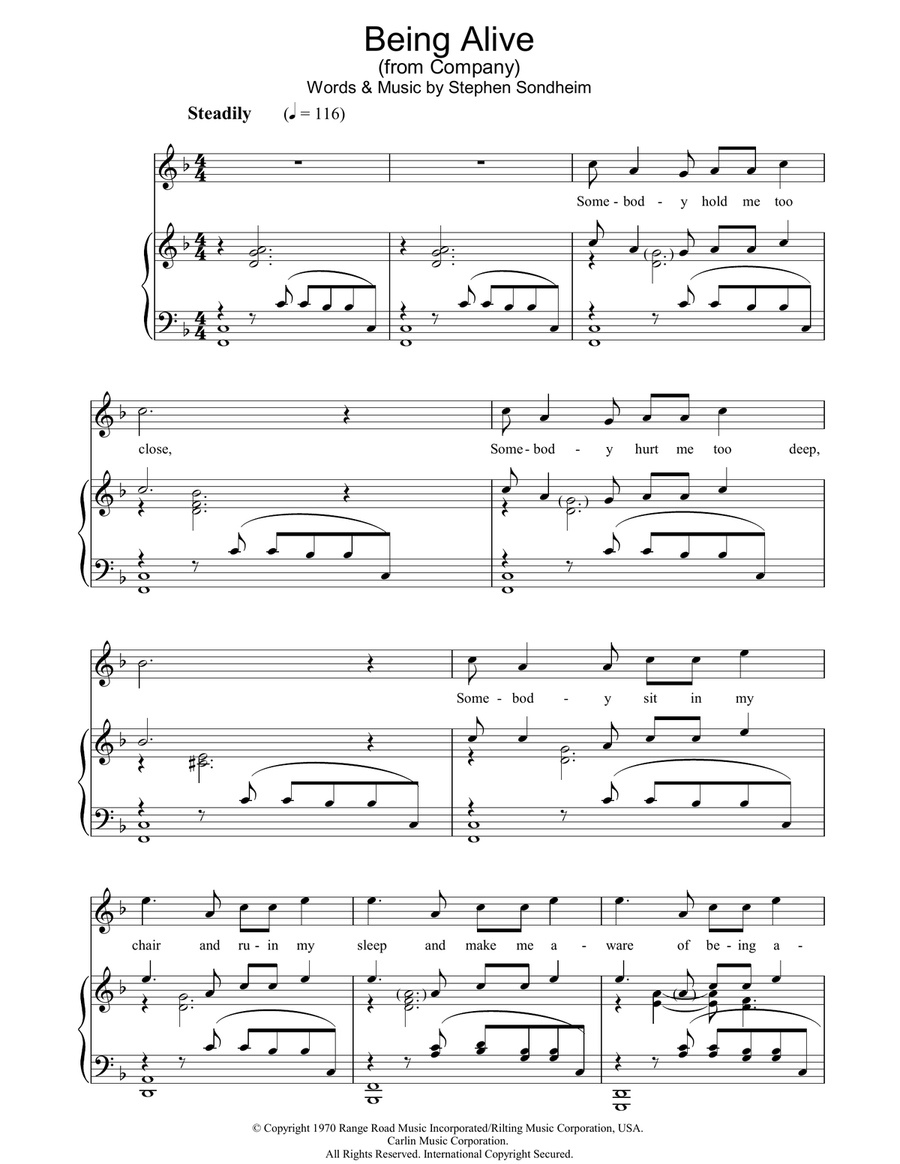 Being Alive Guitar scores gallery preview page 1