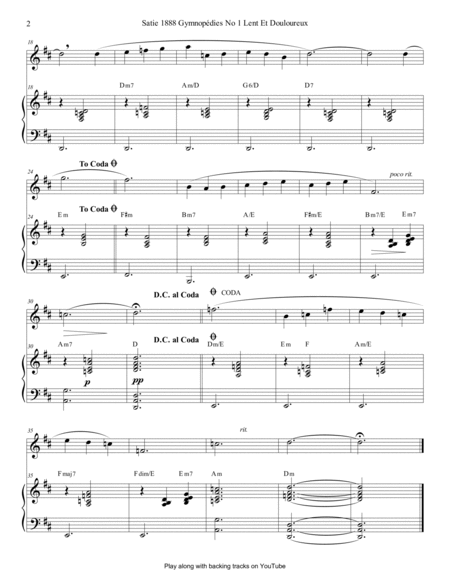 Satie 1888 Gymnopédies No 1 Lent Oboe or English Horn Solo
