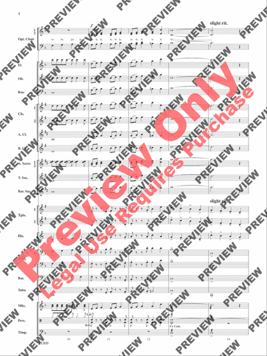 Merry Christmas to All (A Medley of Carols) Concert Band scores gallery preview page 5