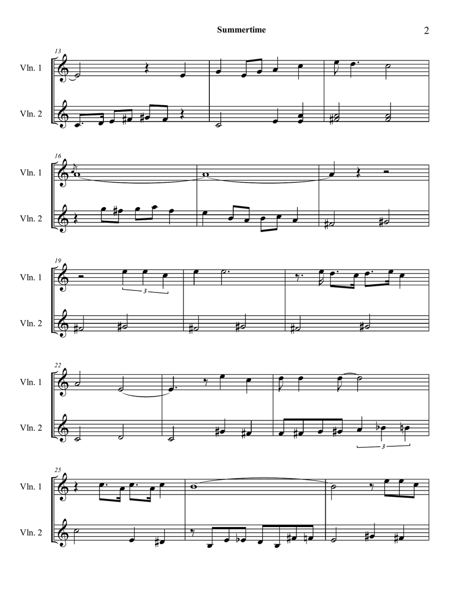 Summertime Summertime String Duet scores gallery preview page 2