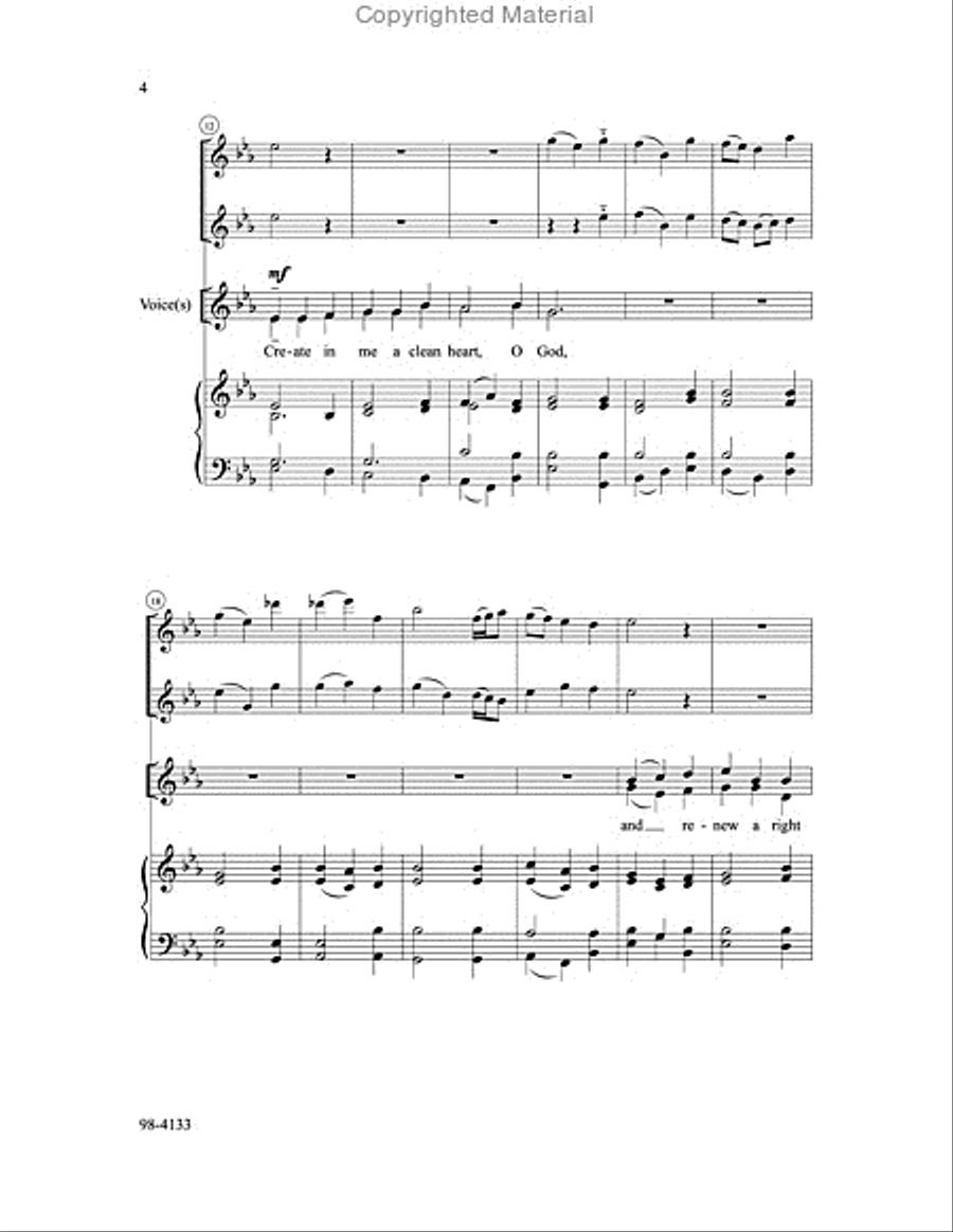 Create in Me a Clean Heart, O God (Weber) Unison Choir scores gallery preview page 3