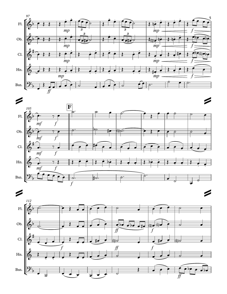 Irish Folksong Suite (for Woodwind Quintet) Woodwind Quintet scores gallery preview page 6