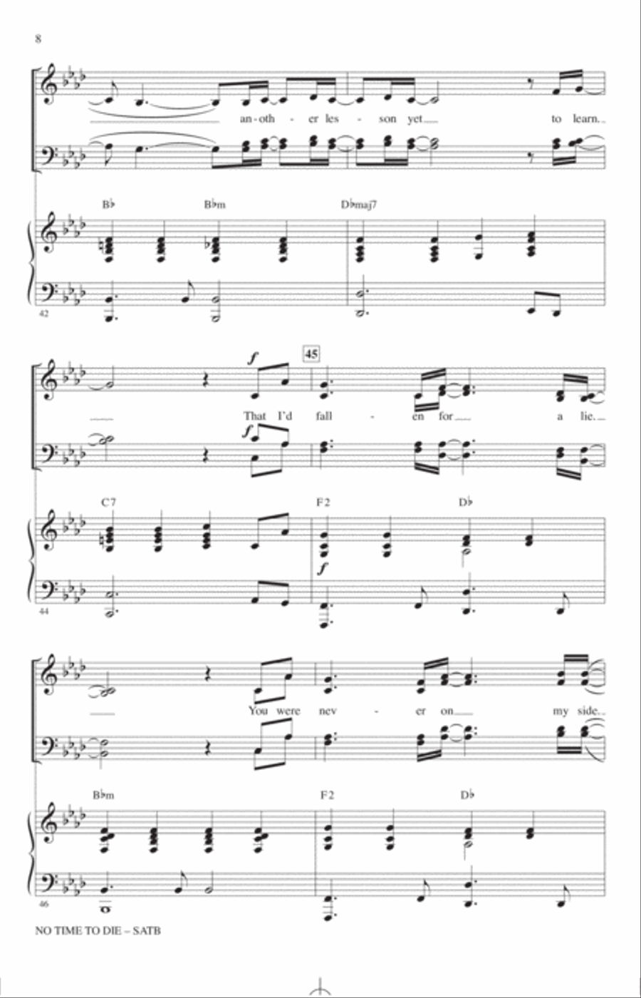 No Time To Die (arr. Mark Brymer) 4-Part scores gallery preview page 7