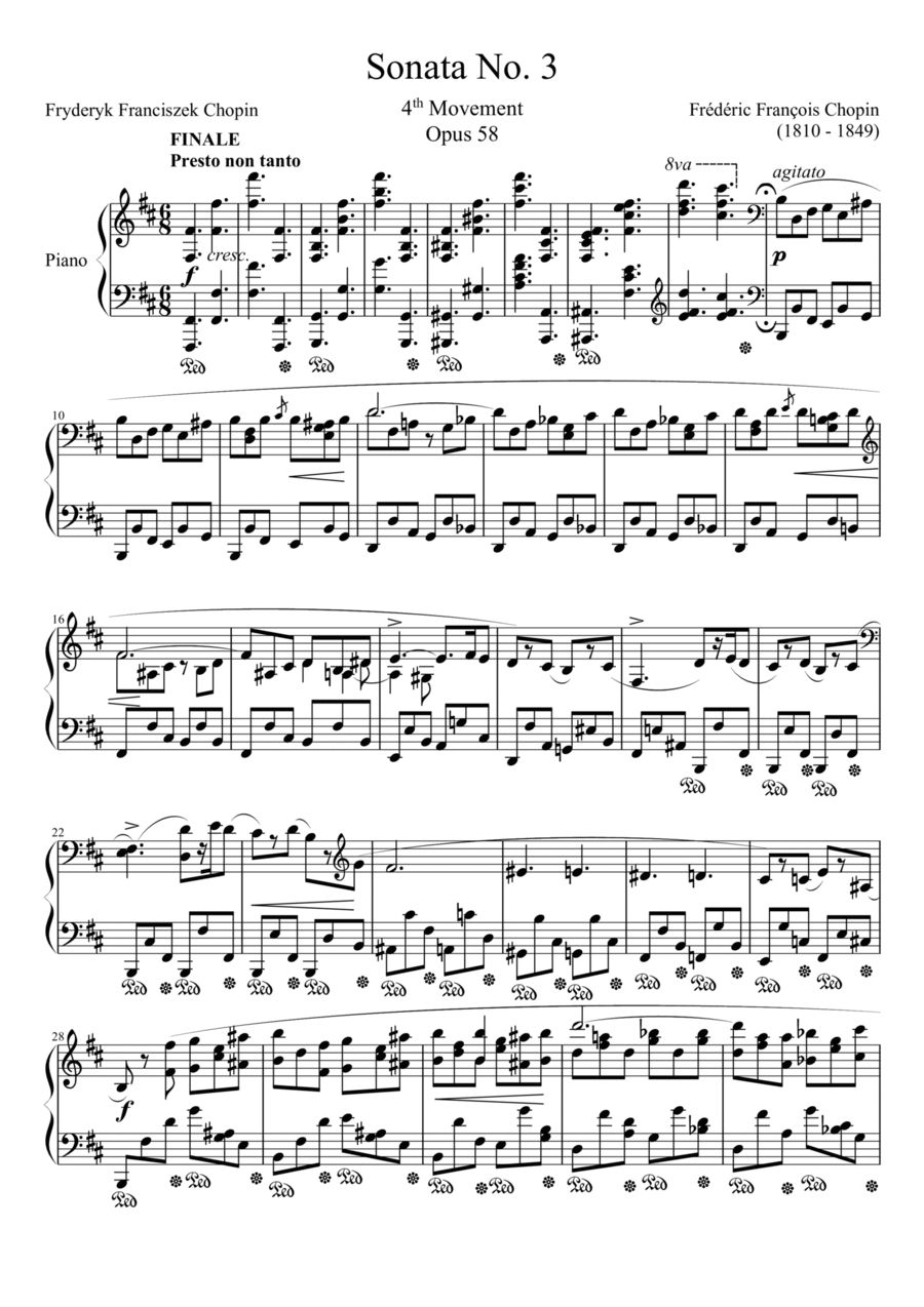 Sonata No. 3, 4th Movement Piano Solo scores gallery preview page 1