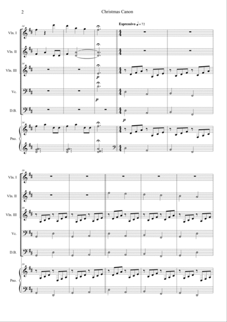 Christmas Canon Christmas Canon Small Ensemble scores gallery preview page 2