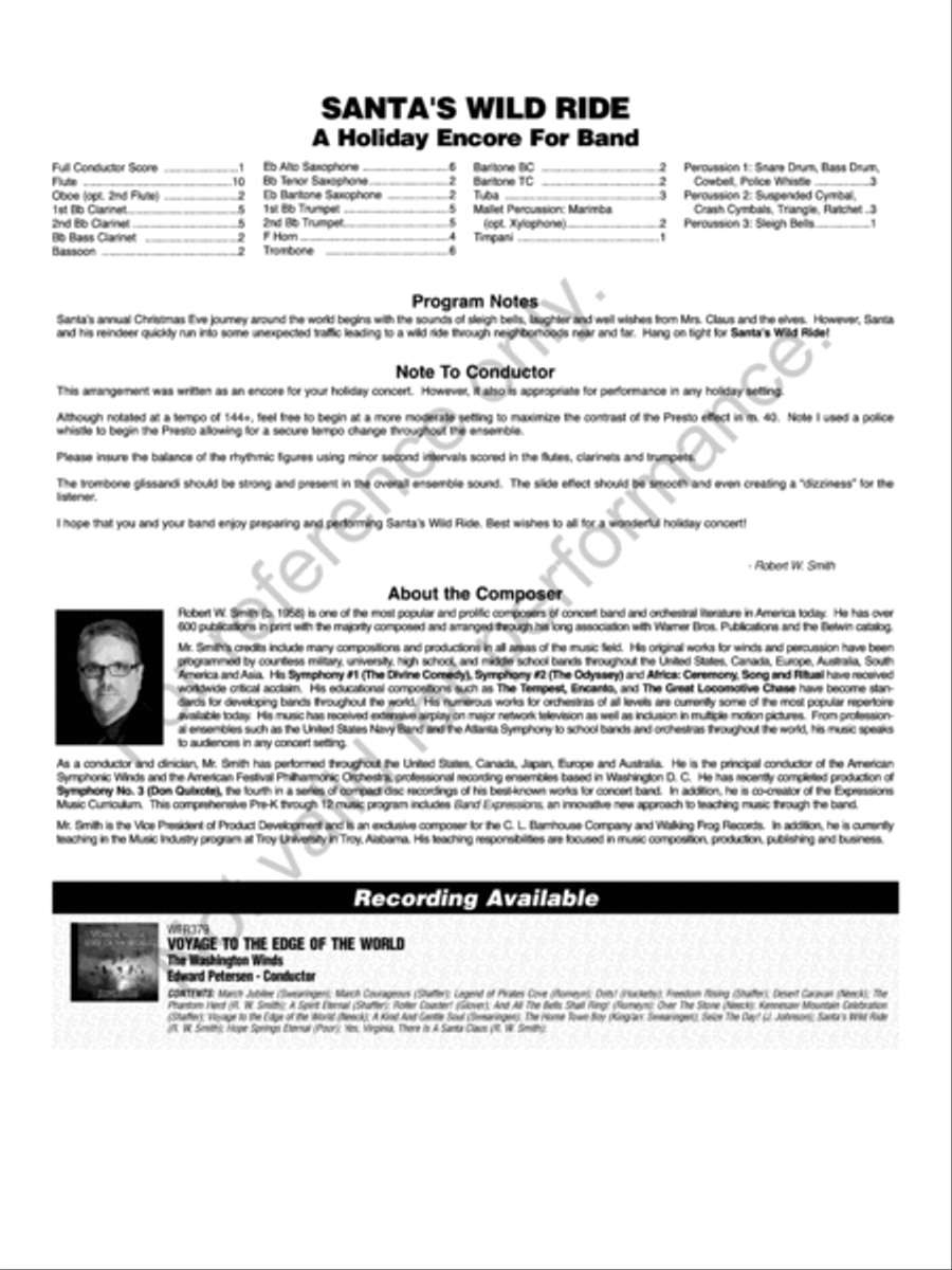 Santa's Wild Ride Concert Band scores gallery preview page 3