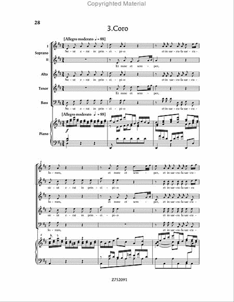 Cantata No. 191: Gloria in Excelsis Deo, BWV 191 4-Part scores gallery preview page 28