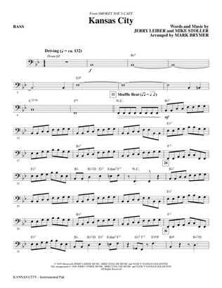 Book cover for Kansas City (from Smokey Joe's Cafe) (arr. Mark Brymer) - Electric Bass