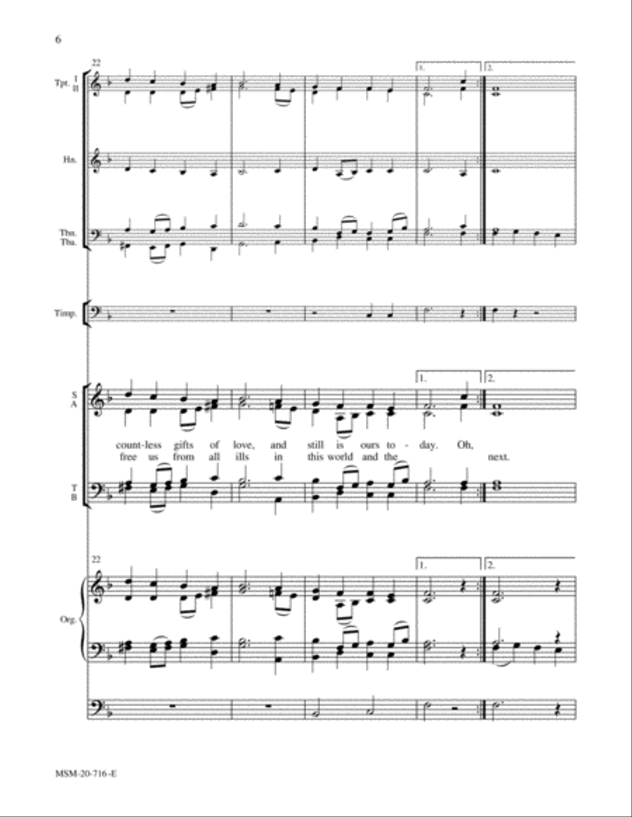 Now Thank We All Our God Now Thank We All Our God Choir scores gallery preview page 6