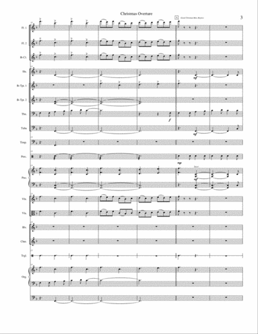 A Christmas Overture Full Orchestra scores gallery preview page 3