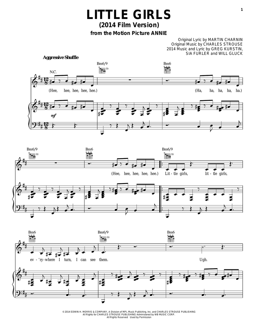 Little Girls (2014 Film Version) Guitar scores gallery preview page 1