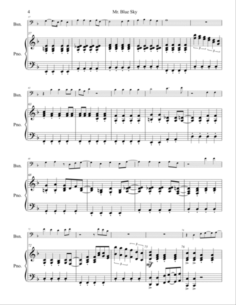 Mr. Blue Sky Bassoon scores gallery preview page 5
