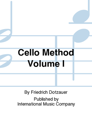 Book cover for Cello Method Volume I